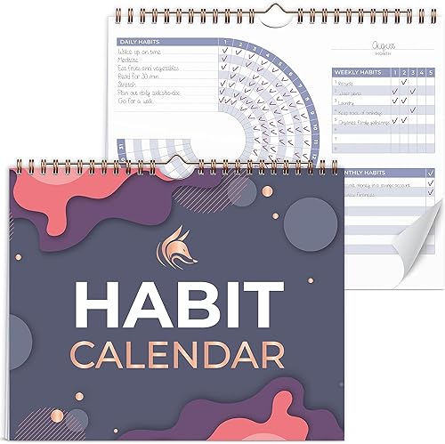 Clever Fox Círculo de calendario de hábitos  Rastreador de hábitos inspiradores de 2 años para hábitos atómicos  Colorido planificador de hábitos y