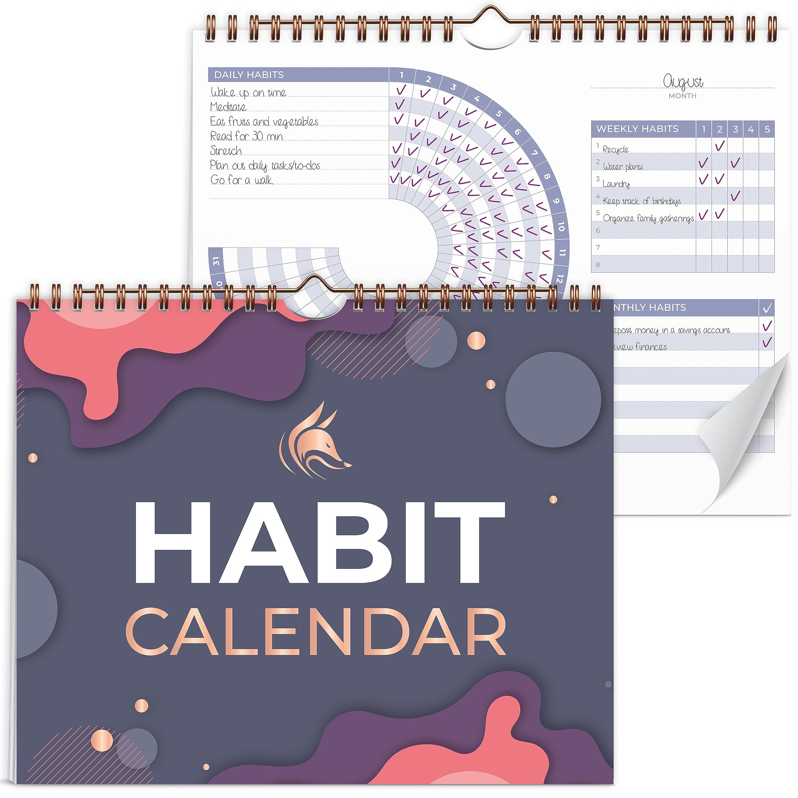 Clever Fox Habit Calendar Circle, 2-Year Inspirational Habit Tracker for Atomic Habits
