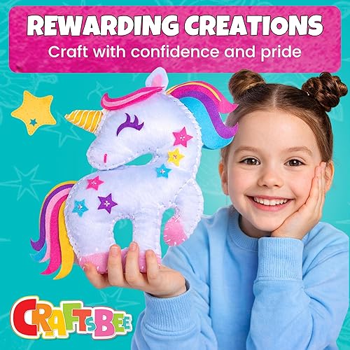 Miniatura 3 de Magical Unicorn Sewing Kit for Girls 7+ - Create 5 Adorable Felt Animals & a Cozy Pillow - Fun, Easy, and Educational DIY Craft