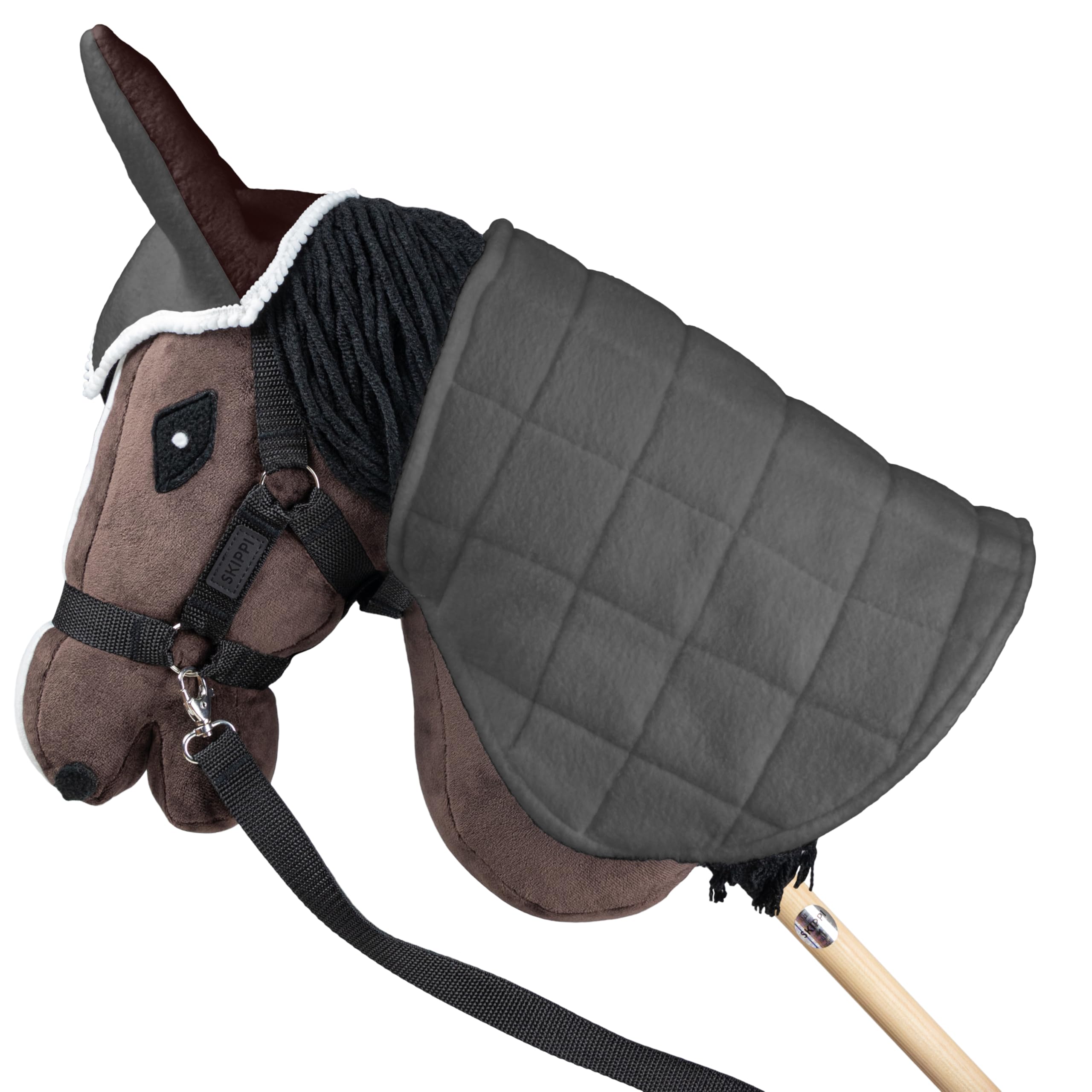 SKIPPI Hobby Horse Blanket and Ear Bonnet - Grey and Brown, Hobby Horse Accessories, A4 - A3 - Image 4