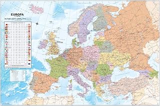 Politische Europakarte als Poster, deutsch, ca. 90x61cm: Maßstab 1:7.000.000 Mio.