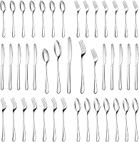 MUTNITT 30-Piece Stainless Steel Flatware Set for 6 - Mirror Polished, Dishwasher Safe Cutlery with Forks, Knives, Spoons