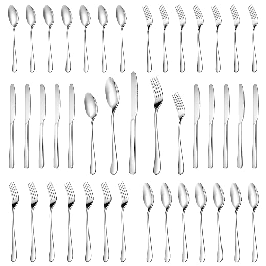 30 Piece Silverware Set Service for 6,Premium Stainless Steel Flatware Set,Mirror Polished Cutlery Utensil Set,Durable Home Kitchen Eating Tableware Set,Include Fork Knife Spoon Set,Dishwasher Safe