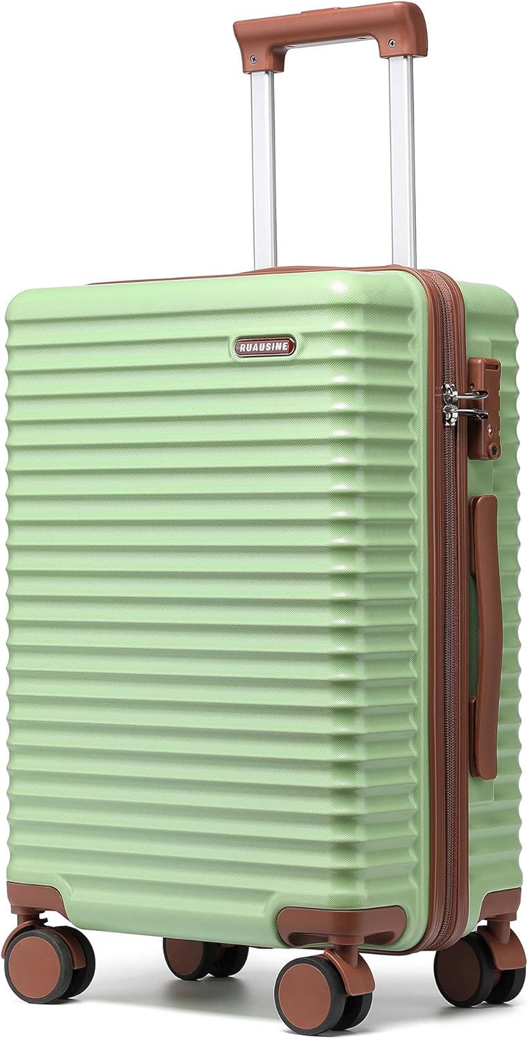 20-Inch Carry on Luggage,Carry-on Suitcase with Spinner Wheels and TSA Lock, 22x14x9 Airline Approved,Hardside Lightweight Travel Carry-on Luggage,Small Rolling Luggage (Green, 20 IN)