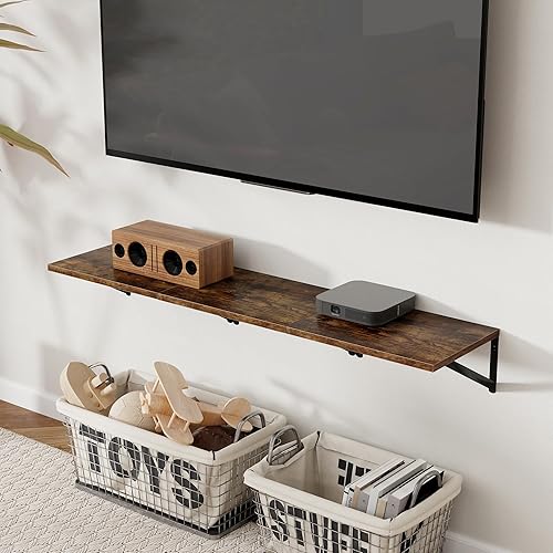 Miniatura 2 de Axeman Estantes flotantes profundos para pared, estantes de pared de madera rústica de 16 pulgadas de ancho x 12 pulgadas de profundidad, estantes