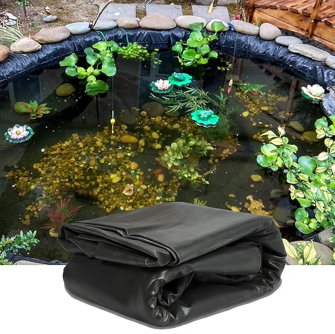 Image Yisss Pond Liner Waterproof Pond Liners,Rubber Pond Skins,Durable Garden Pool Membrane For Water Garden Koi Ponds Streams Fountains (Size : 6x10m(19.6x32.8ft))
