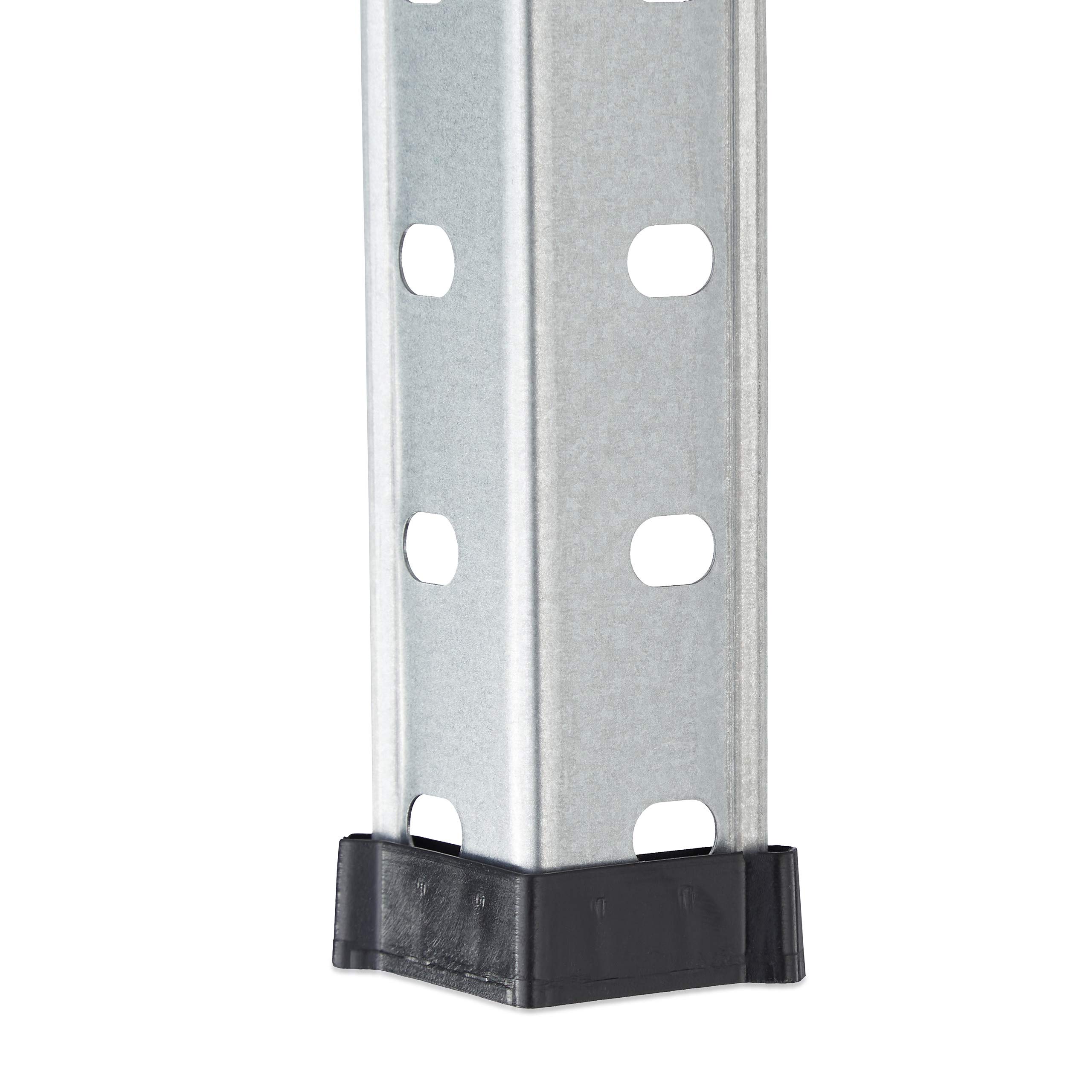 Relaxdays Set de 2 Estanterías Metal Galvanizado, 145x75,5x30 cm, 4 Baldas, hasta 160kg, Montaje Pernos, Acero, Sótano, Plateado