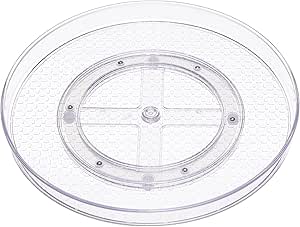 Amazon Basics Clear Lazy Susan Turntable Organizer, 12-Inch, 2-Pack