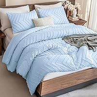 Vista 25 de Andency - Juego de edredón tamaño King color beige, juego de ropa de cama bohemio de crema suave y cálida con copete, juego de edredón neutral