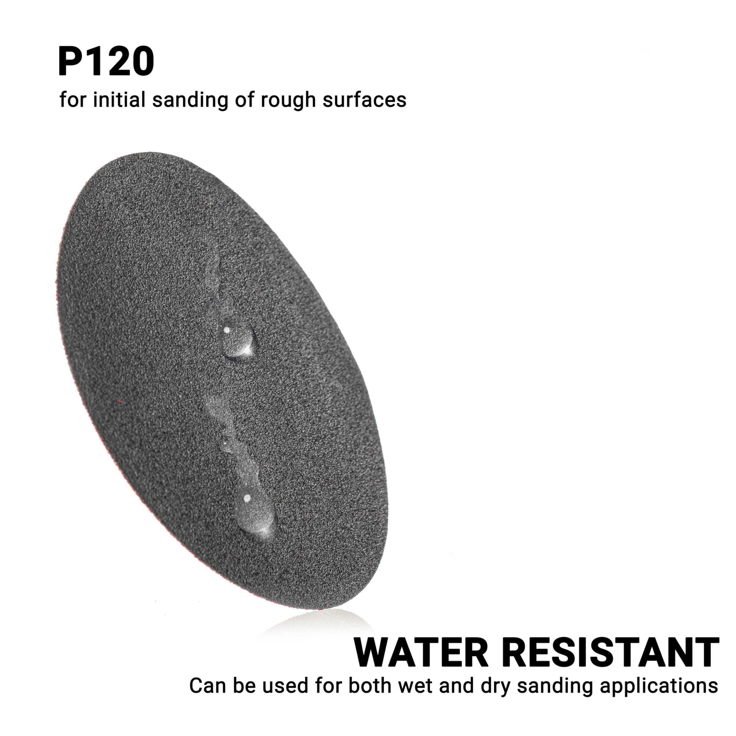 Glass Polish 6 inch (150mm) 120 Grit Pack of 50 Silicon Carbide Sanding Disc - Wet and Dry Abrasive Discs - P120 - GP13605 - Image 2
