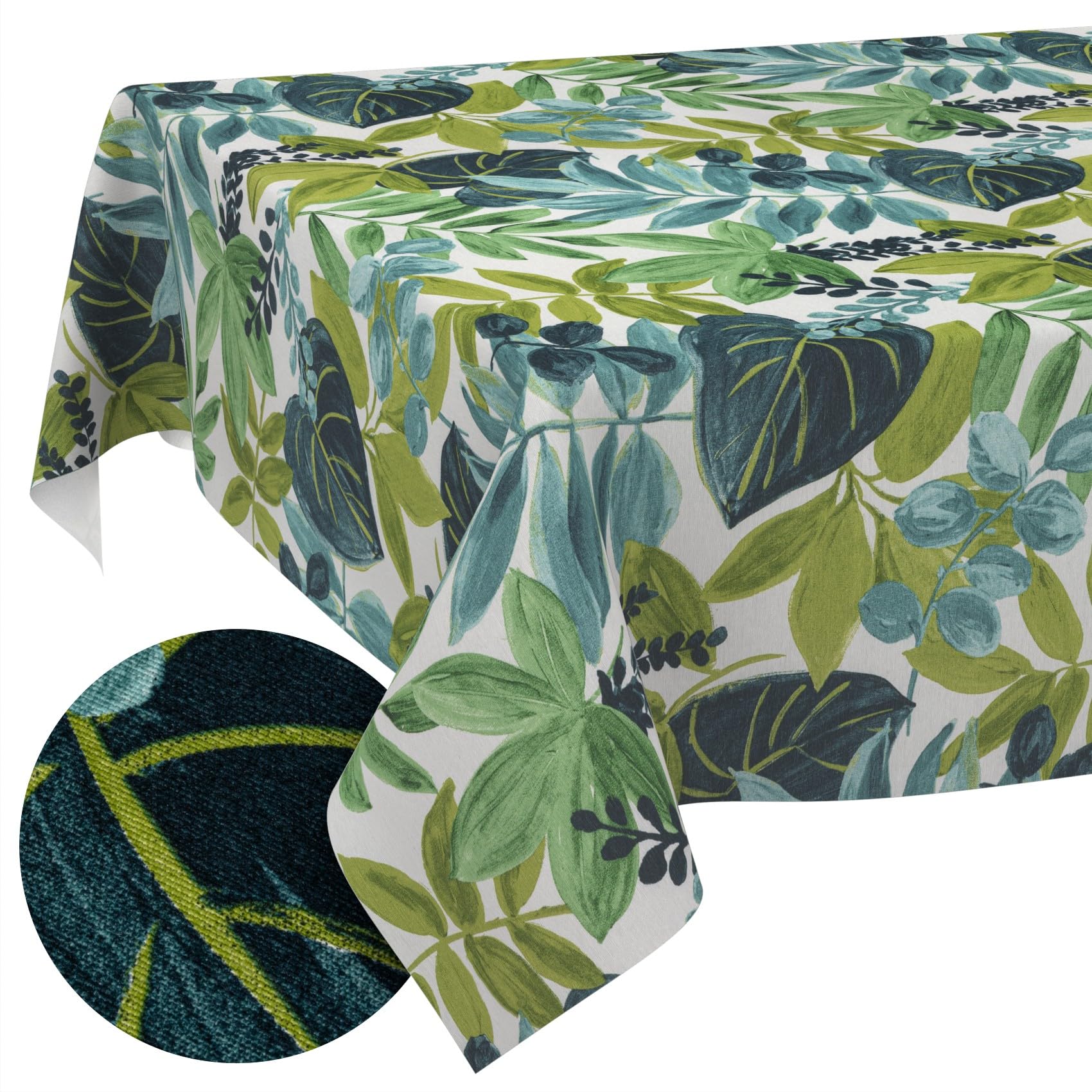Mantel lavable, fácil de limpiar, de algodón y poliéster, antimanchas, para jardín, tropical, 2000 x 140 cm (20 m), para interior y exterior