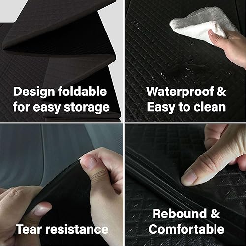 Miniatura 4 de Feetlu Yoga Knee Pad Cushion Exercise Knee Pad Folding, 12" Thick 24"x12" Eliminate Pain During Yoga or Exercise Workout Extra Thick Padding&