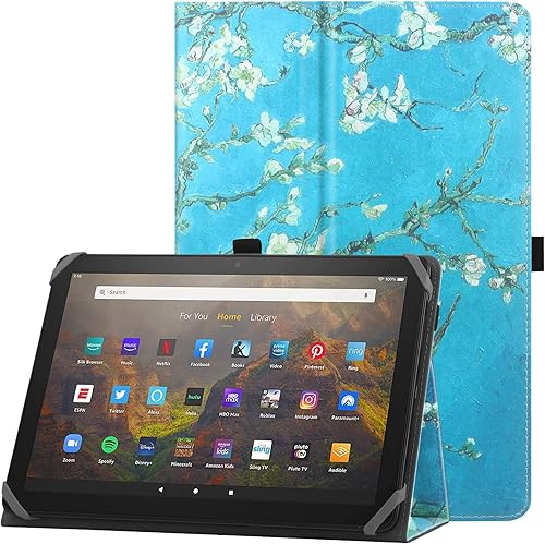 Funda universal para tablet Fire HD 10 20212023 de 9-10,1 pulgadas y Fire HD 10 Plus 20212023 con soporte y correa de mano para tableta Android de