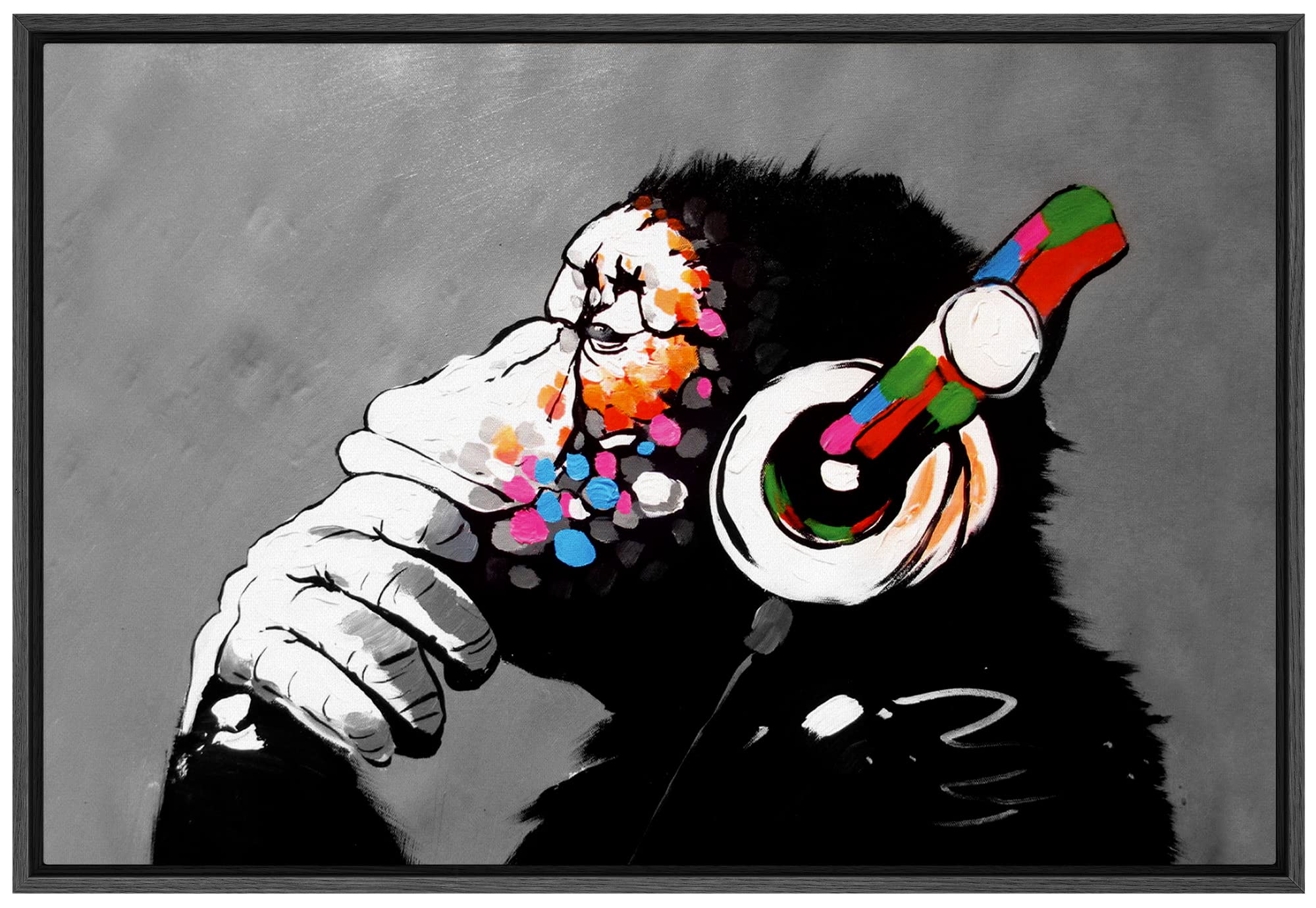 アート・デザイン・音楽 WANTO / street is calling Amazon.com: SIGNWIN Framed Framed Canvas Wall Art Banksy Thinking