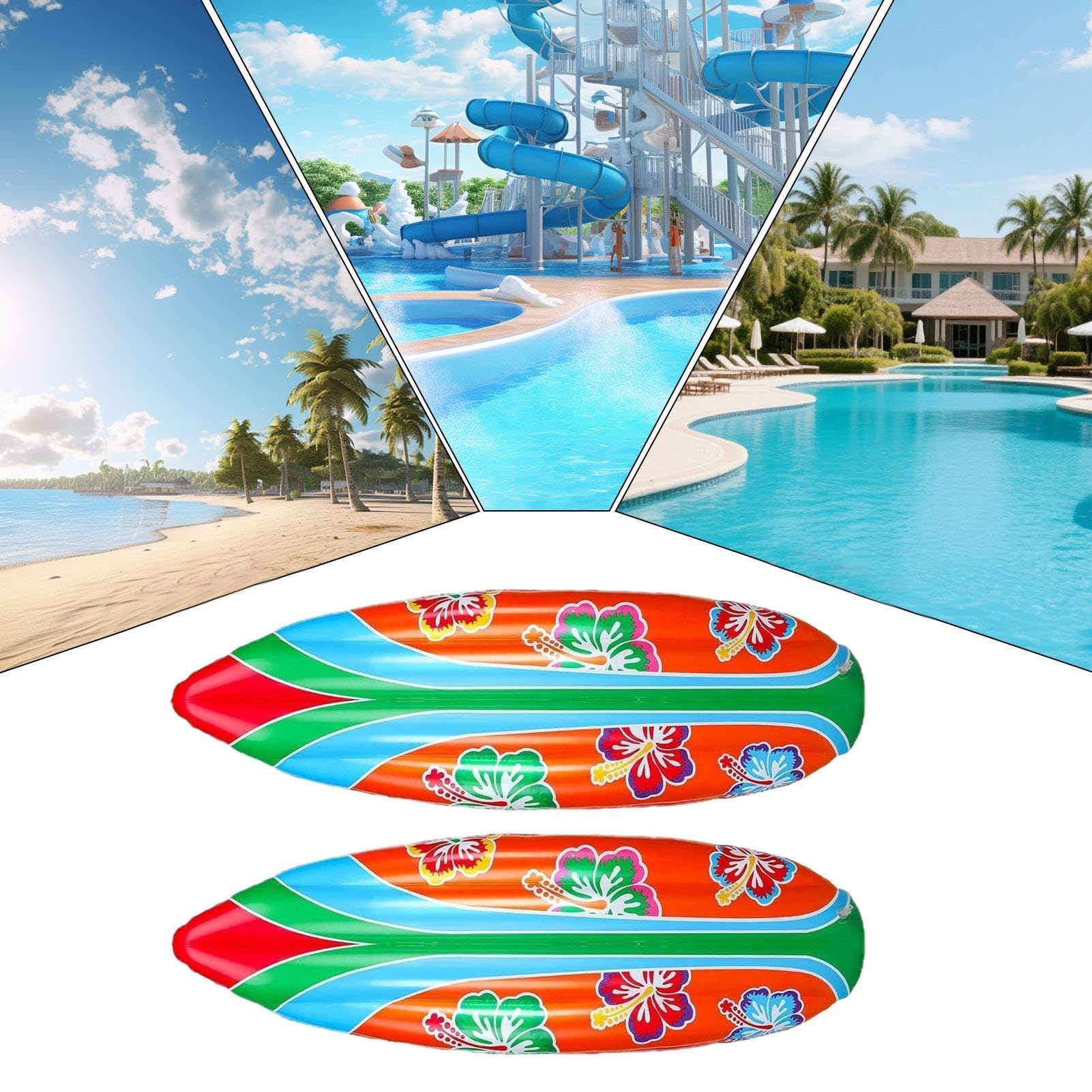 Aufblasbares Surfbrett 2-teiliges Set tragbarer aufblasbarer | Surfbrett für Kinder vielseitig einsetzbar als Partydekoration und für Pool, , Wasser, Hinterhof, Outdoor-Aktiv