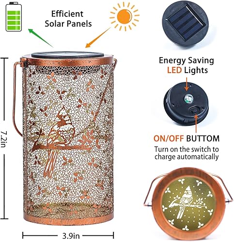 Vista 32 de Faroles solares de abeja para exteriores, impermeables, colgantes, luces solares colgantes para mujeres y hombres, faroles LED decorativos de abeja