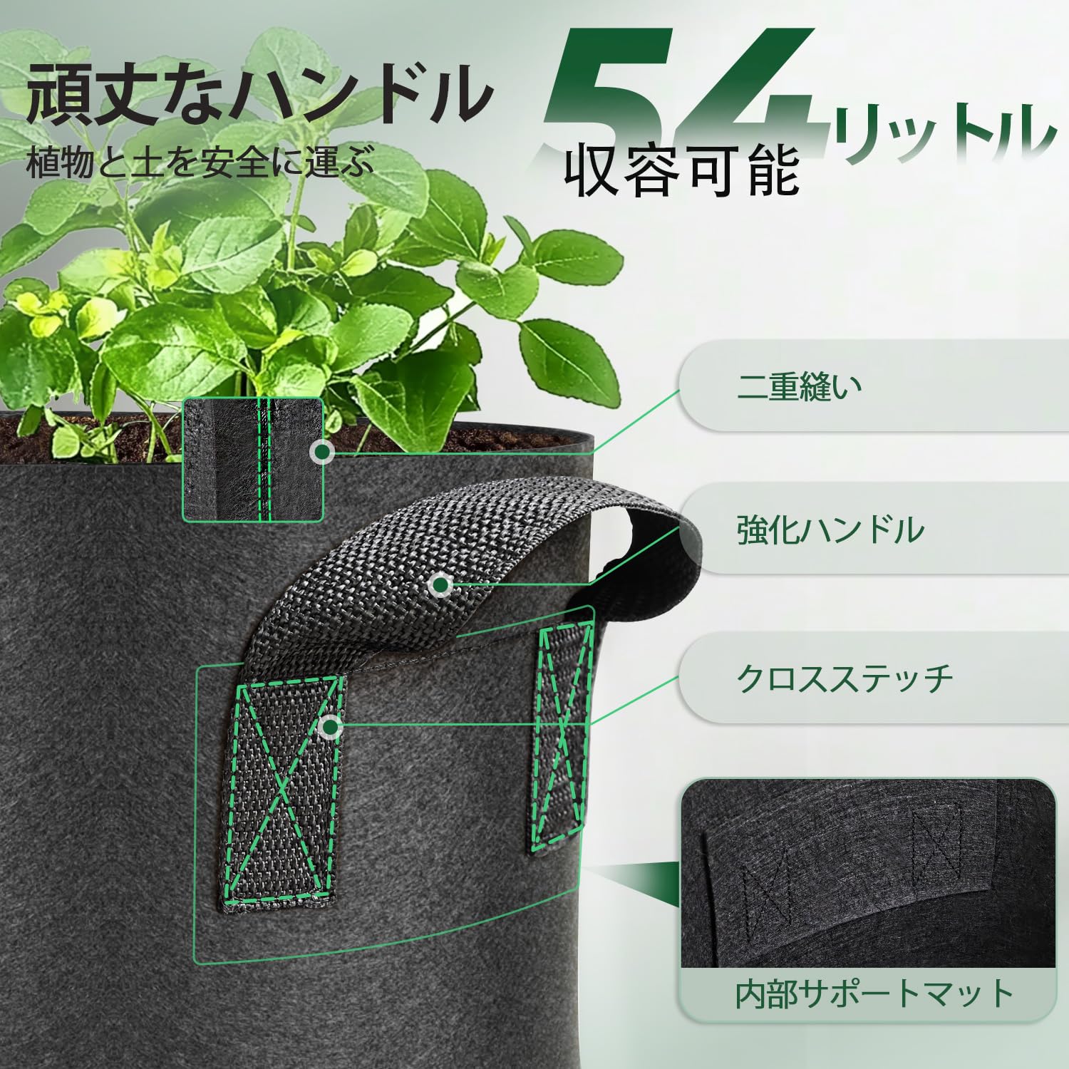 バッグ　プランター 家庭菜園 不織布 10ガロン Amazon.co.jp: T4U 不織布プランター 布鉢 持ち手付き 10ガロン (37L