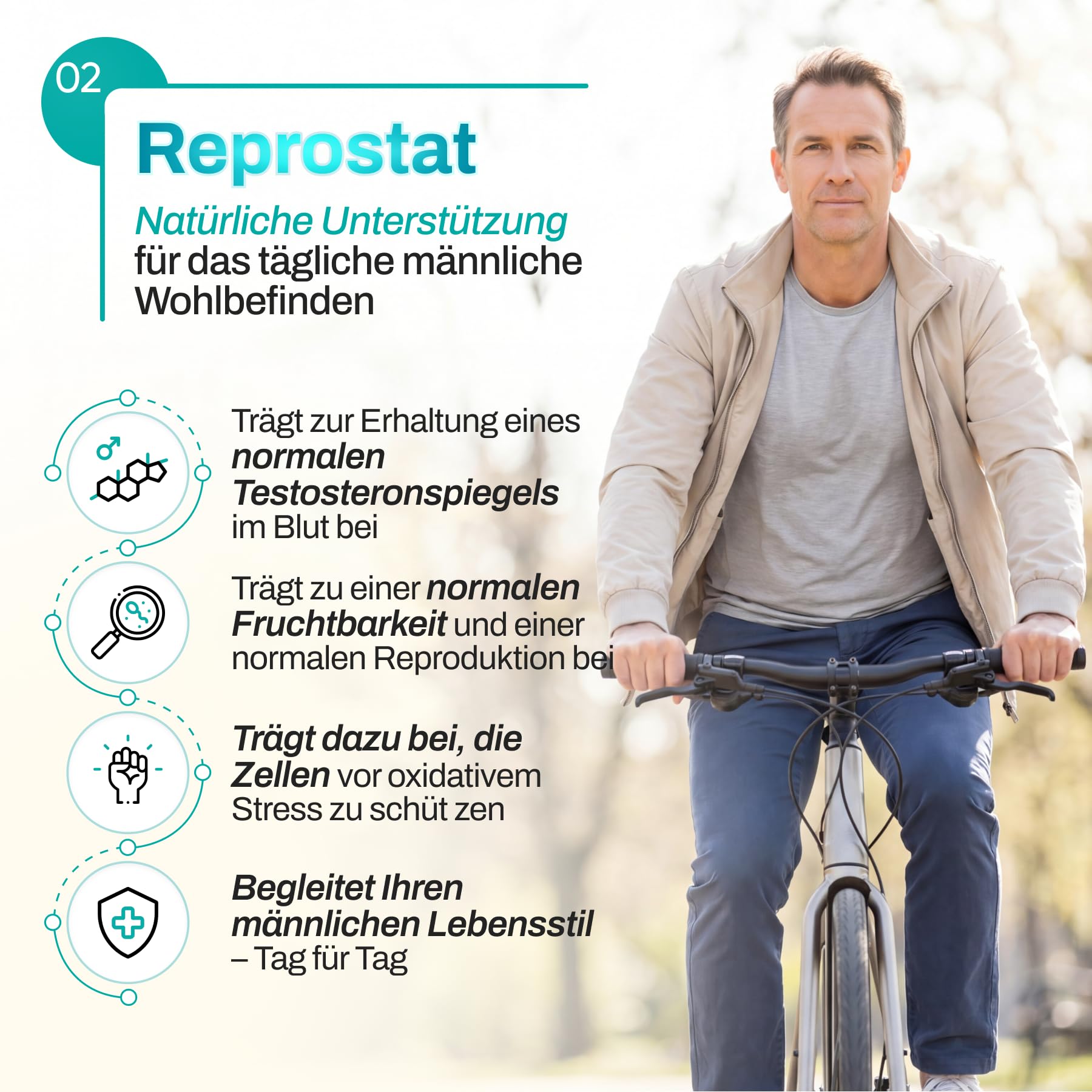 Kapseln REPROSTAT | Unterstützung für die Prostata | Serenoa repens 360 mg + Echinacea 360 mg | Harnkomfort | mit Leinsamen, Ginkgo biloba, Lycopin und Zink | 30 Kapseln