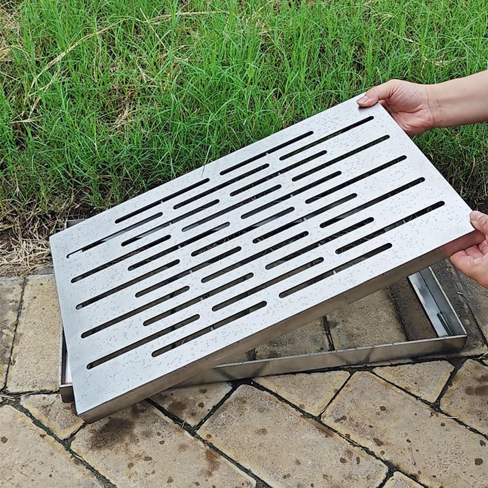 Wytrzymała osłona rusztu odpływowego ze stali nierdzewnej, trwały metalowy sitko siatkowe do zarządzania wodą deszczową, idealny do studni i rozwiązań drenażowych