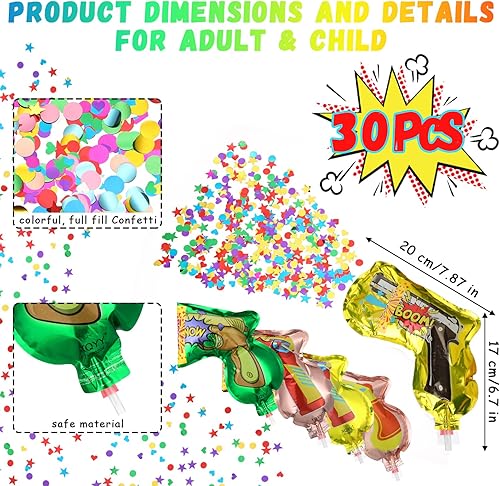 Miniatura 2 de Hungdao 30 pistolas de fuegos artificiales, confeti de mano, feliz año nuevo, boda, cumpleaños, graduación, baby shower, aniversario, multicolor,