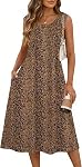 Zeagoo Robes d'été pour femmes Flowy Aline Casual Midi Tank Robe de plage de vacances Boho robe de sundress avec poche 2026