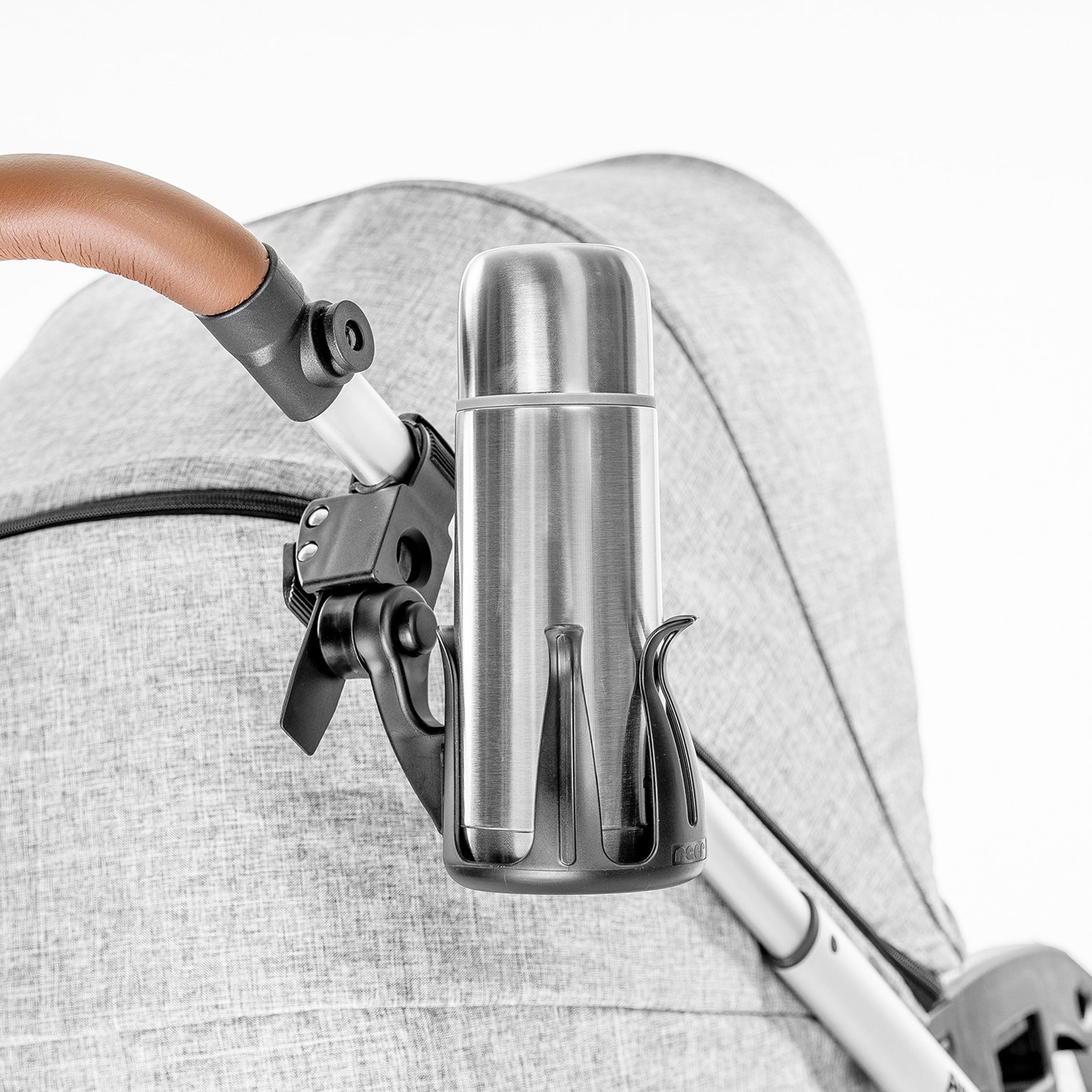 reer 84021 Clip&Go Cup Holder, uchwyt na napoje do wózka dziecięcego, czarny