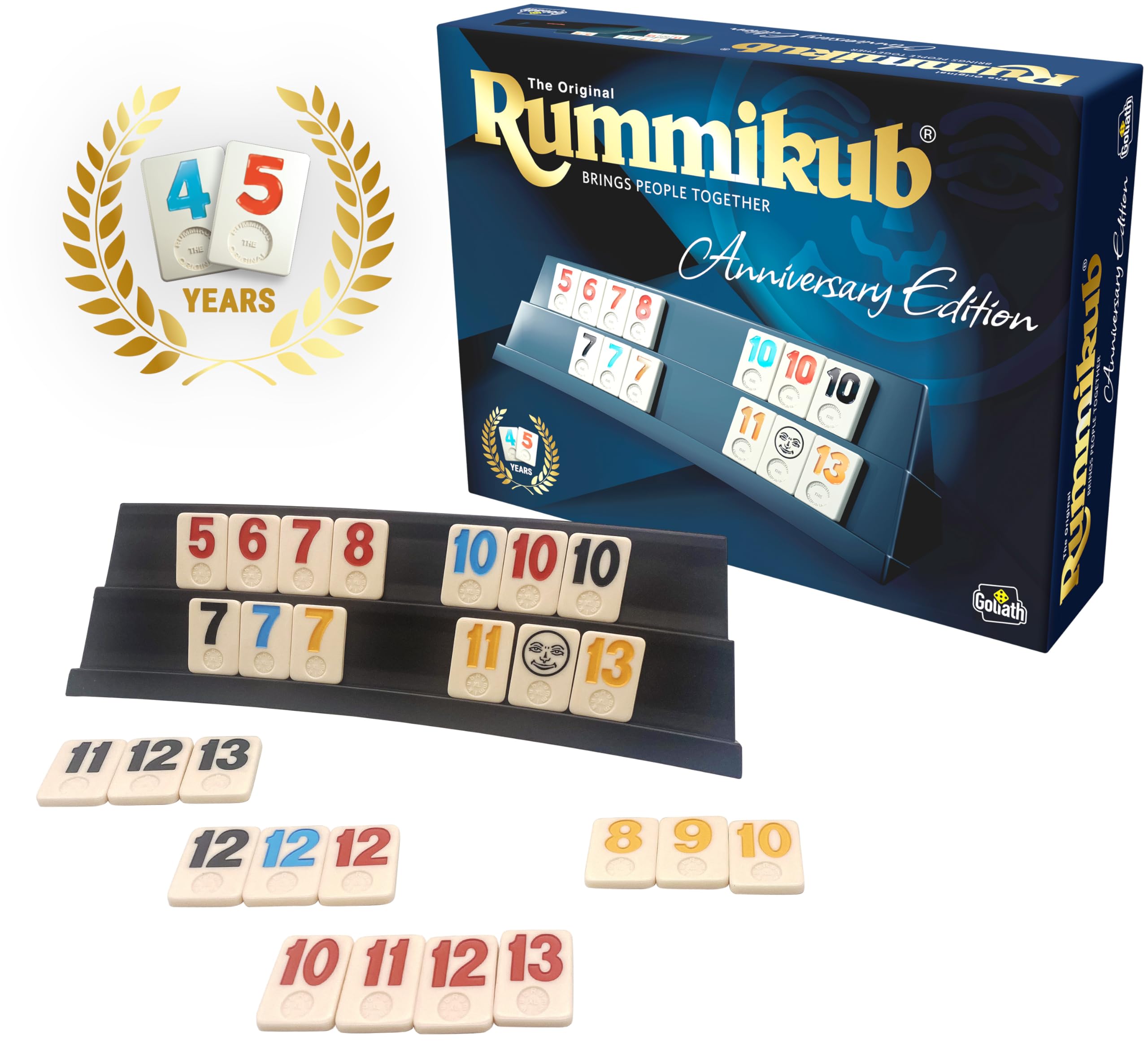 RUMMIKUB - Edycja rocznicowa edycja 45-letnia - Luksusowa gra planszowa dla dzieci i dorosłych od 7 lat - gra towarzyska dla 2-4 graczy - zawiera 106 kamieni - 20/40 min
