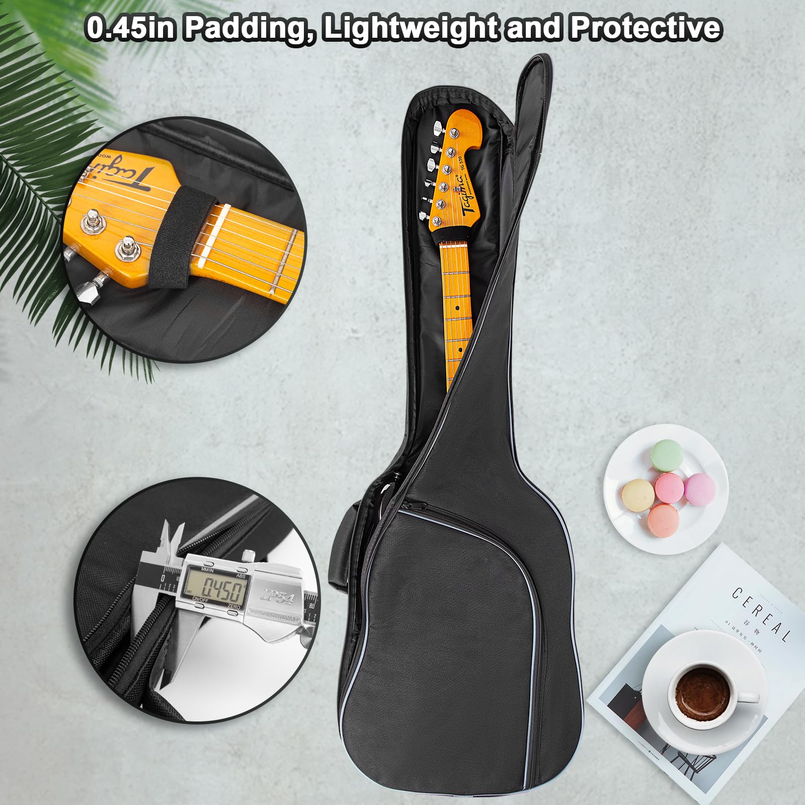 E-Gitarren-Gigbag 40 Zoll wasserdicht gepolstert mit Tasche Schultergurt Schwarz