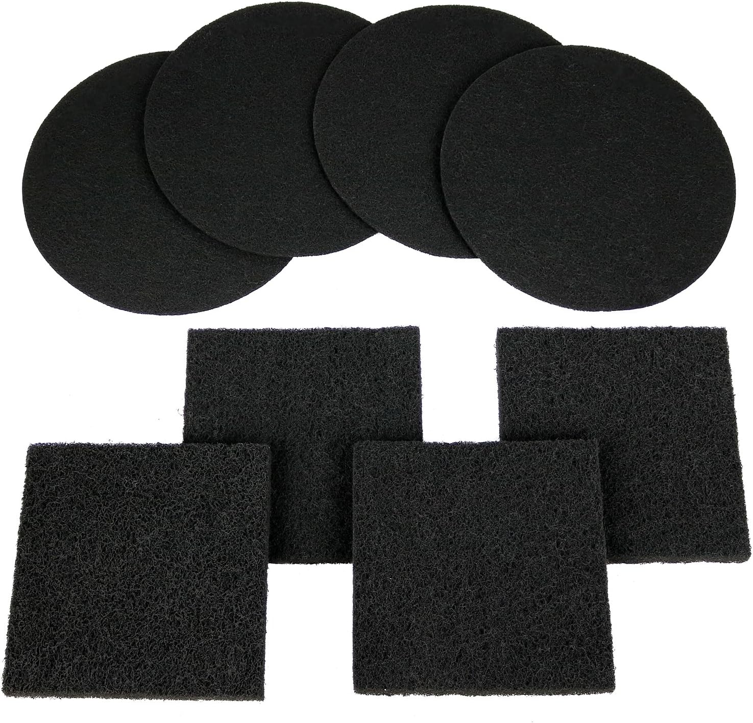 Estilo Set of 8 Compost Bin Pail Filters, 4 Round and 4 Square Black - Great Odor Eliminator - Ideal For Home Kitchen Countertop Composter | Activated Charcoal Carbon Filter