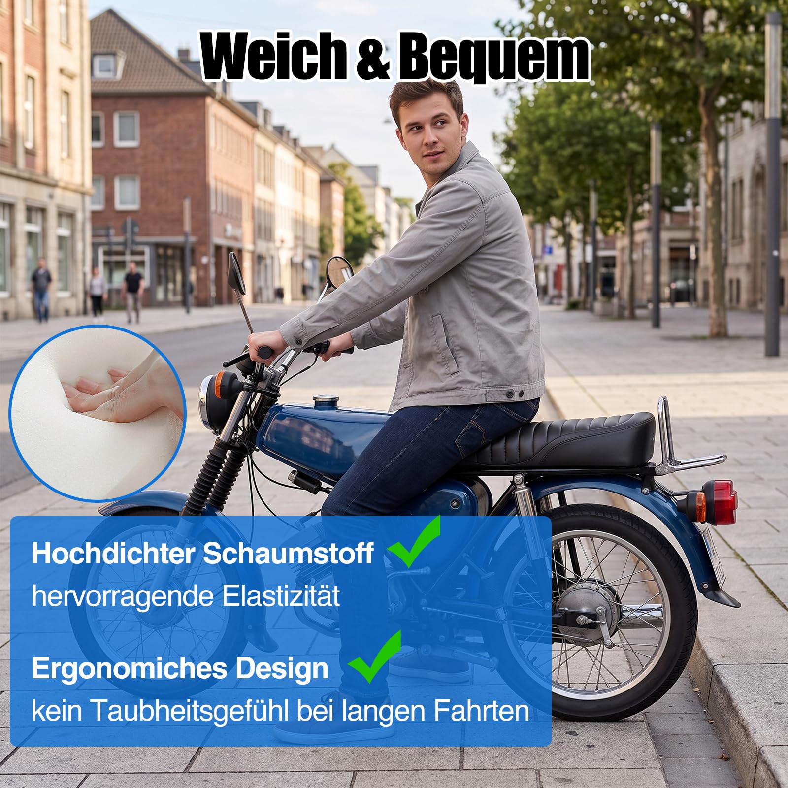 Ławka motocyklowa – ergonomiczna i amortyzująca wstrząsy ławka do siedzenia