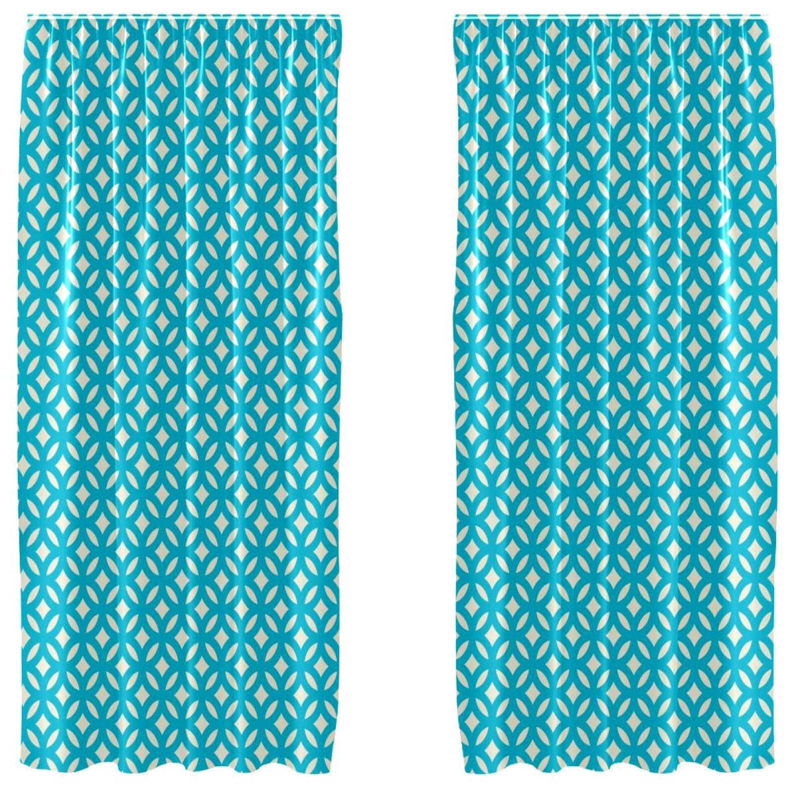 Cortinas opacas de microfibra que bloquean la luz solar juego de 2 paneles azul náutico