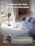 DREO Ventilateur sur Pied Silencieux pour Chambre [Amélioré], Flux d’Air 27m, 20dB, Oscillation 90°, Moteur DC, 8 Vitesses, 3 Modes, Hauteur 96–106 cm, Minuterie 8H, Inclinaison 105° - 5