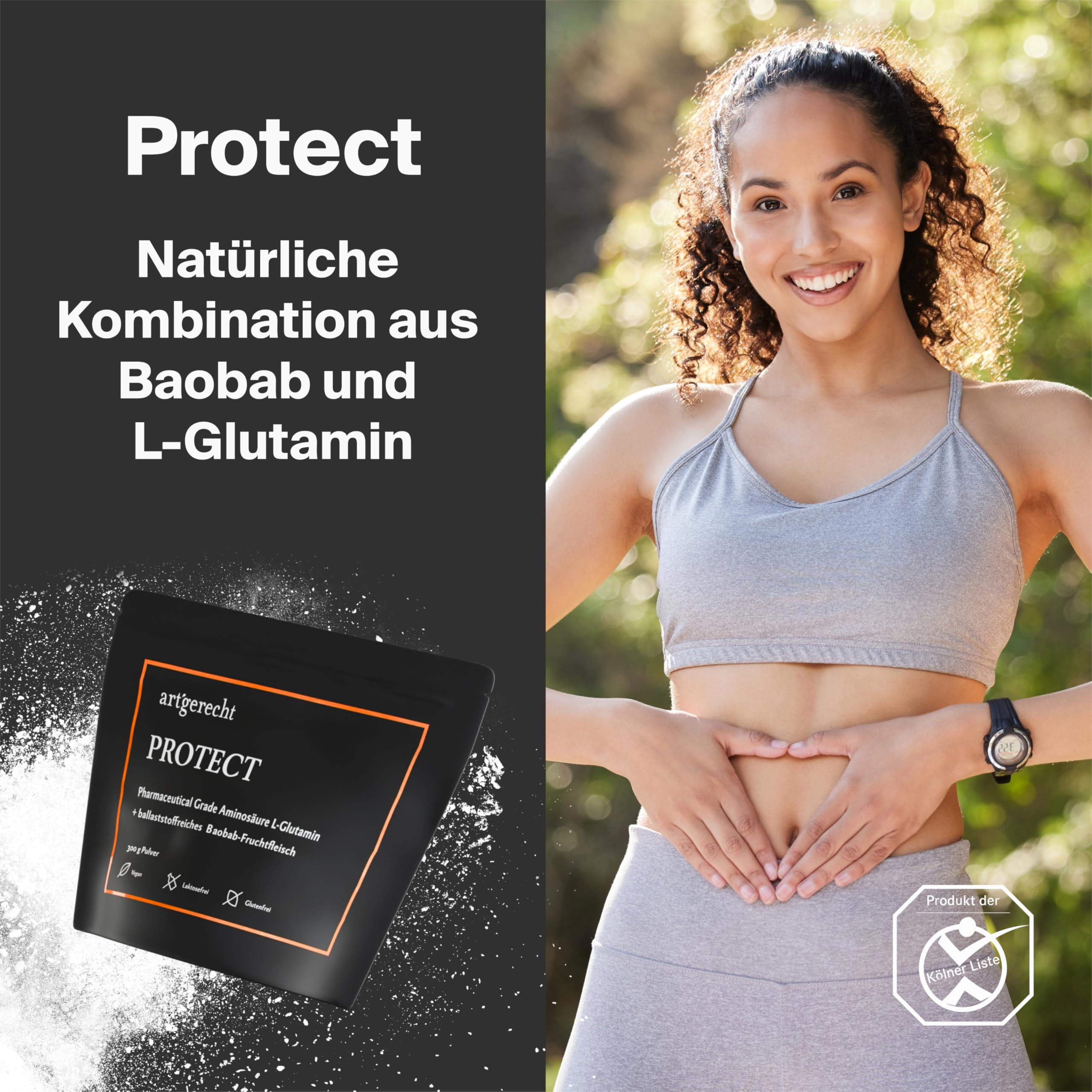 L-Glutamin Baobab Pulver 300 g Ballaststoffe aus Baobab Fruchtfleisch | Unterstützt Darmgesundheit & Verdauung | hochdosiert, 99%+ Reinheit, vegan & ohne Zusatzstoffe