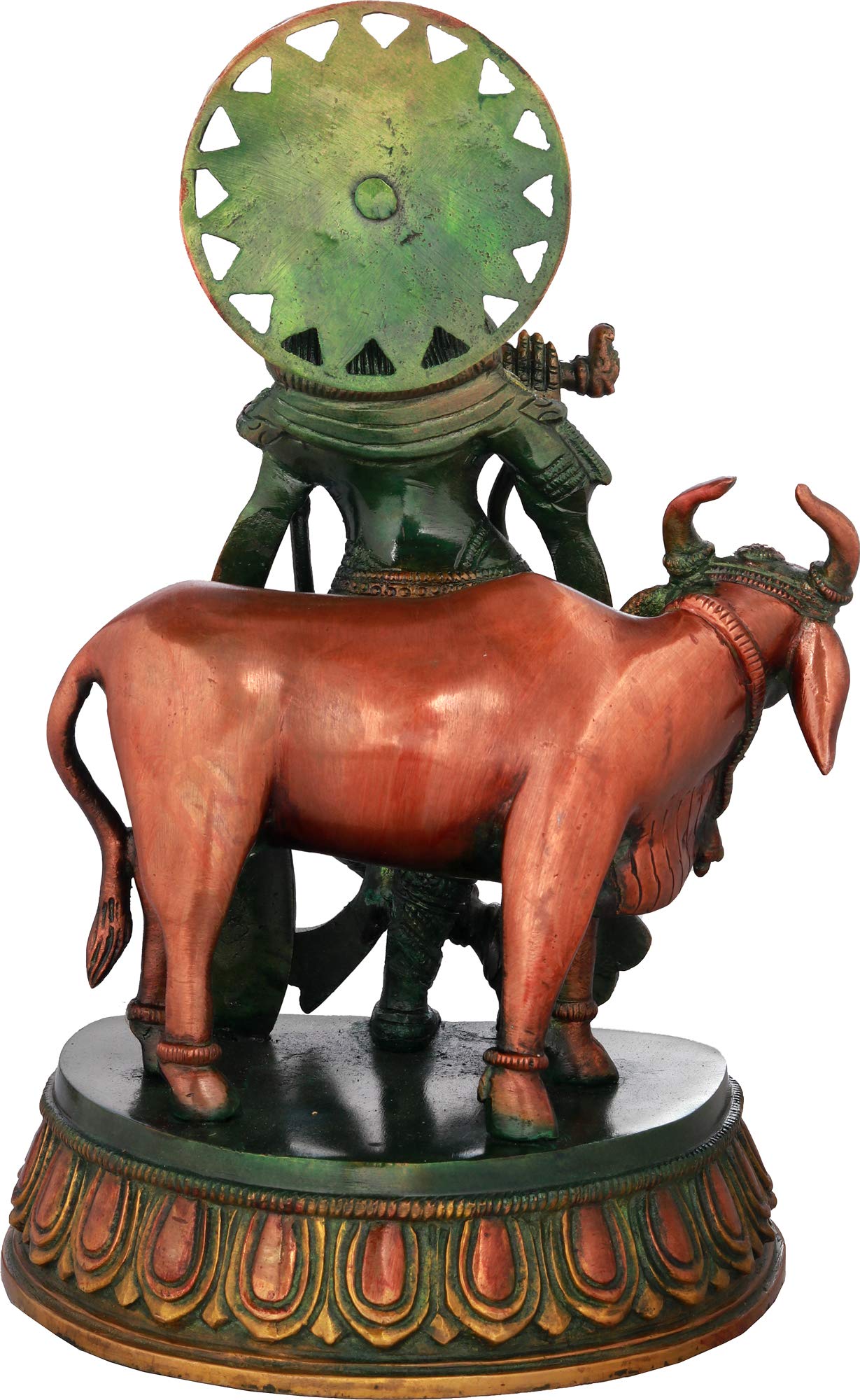 Amazon.co.jp: エキゾチックインドクリシュナ牛付き 真鍮像 ZCN18