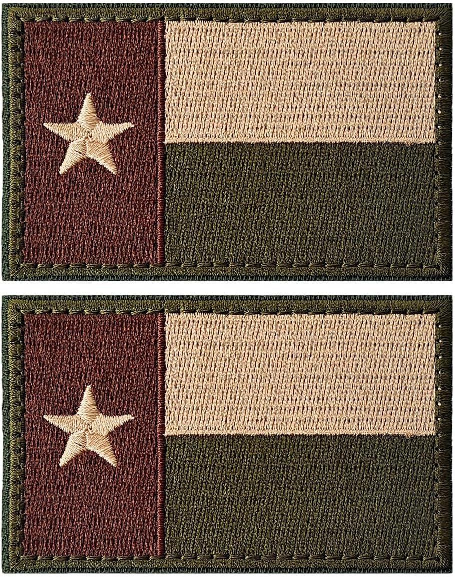 ZESION Army Green US Texas Flag Patches, Tactical Morale
