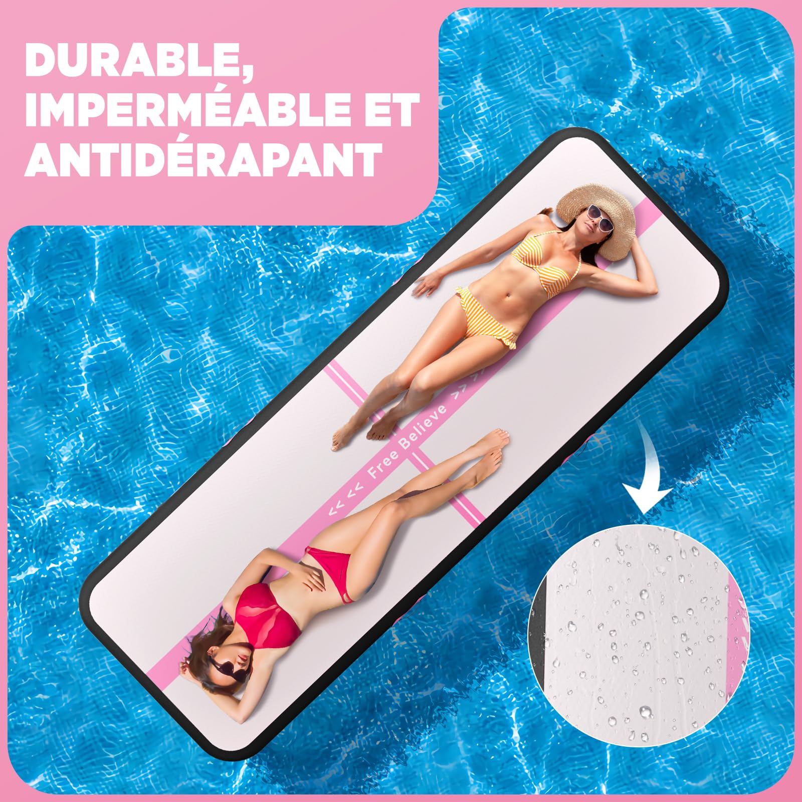 Tapis de Gymnastique 6m épaisseur 10cm avec Pompe à air 600W,Tapis de Gym,Tumbling Mat, Air Floor Mat pour Gymnastique, Extérieur, Fitness, Yoga et Sport
