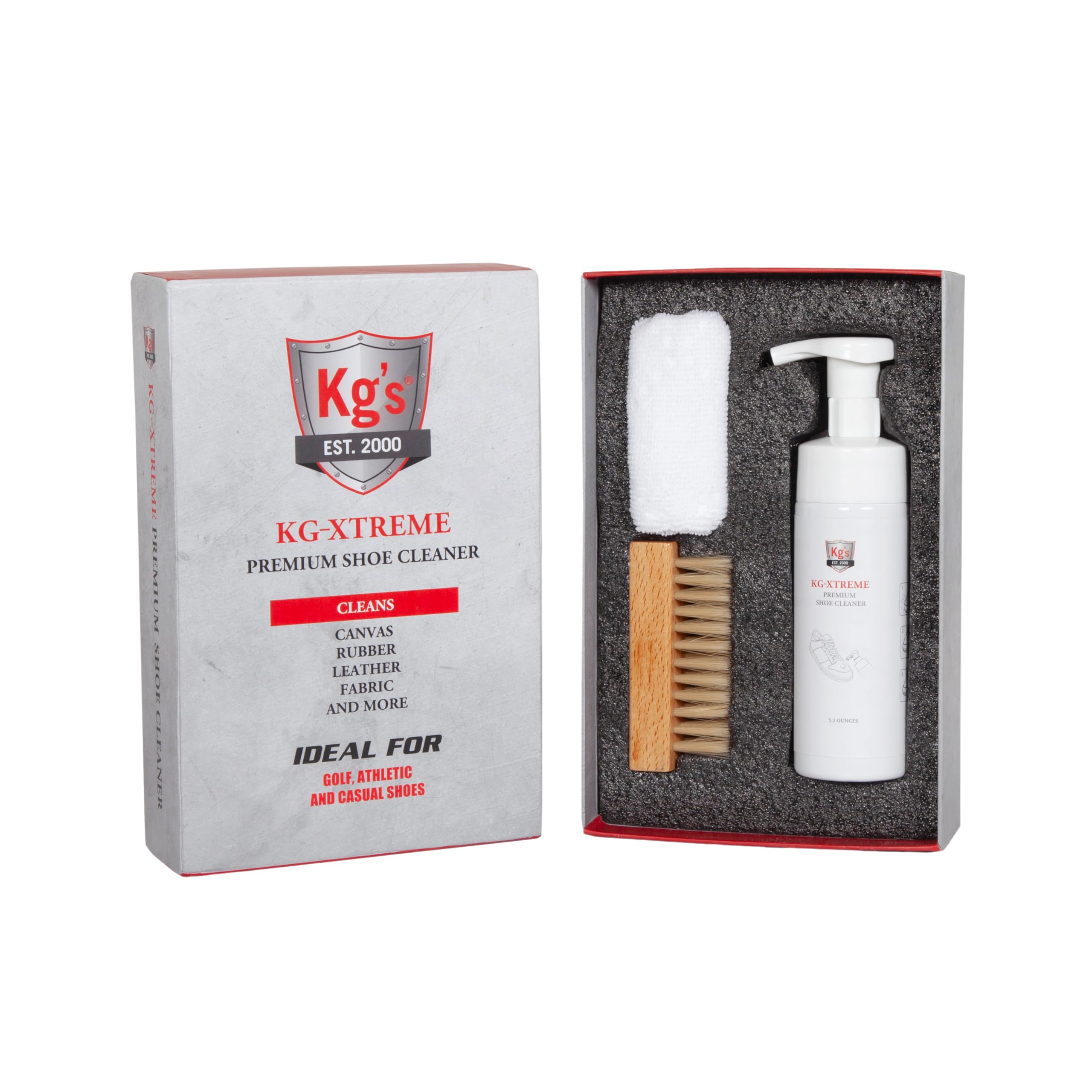 Kg'sPremium Shoe Care Kit – Includes Cleaner, Suede Kit, Black & Brown Polish, Brushes, Applicators & Cloths for All Shoes