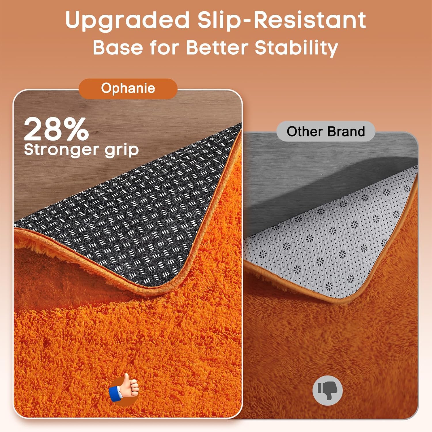 Ophanie Orange Rugs for Living Room Bedroom, 6x9 Fluffy Fuzzy Furry Carpet, Plush Soft Shaggy Bedside Indoor Floor Area Rug for Kids Girls Boys Baby Teen Dorm Nursery Home Decor Aesthetic