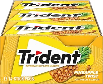 Pineapple Twist Sugar Free Gum - with Xylitol - 12 Packs (168 Pieces Total)