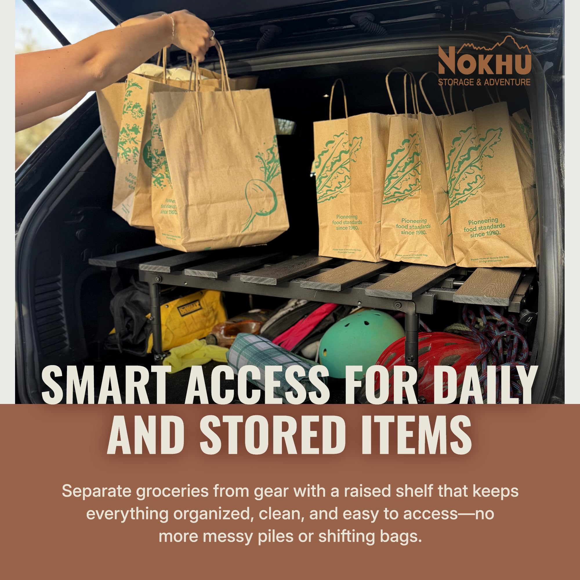 Mini Rack- Trunk Shelf Organizer Universal Fit Car Storage Accessory for SUV Hatchback Minivan Owners Compact Trunk Organizer — view 6