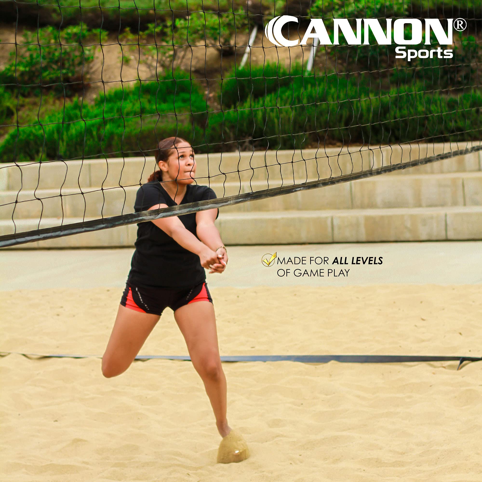 Cannon Sports Siatka do siatkówki zawodowej 9,8 m z linką stalową powlekaną winylem