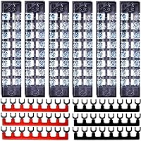 Vista 13 de Bloques de Terminales de 6 Posiciones 12PCS 6 Juegos, Bloque de Terminales de Tornillo de Doble Fila con Barra Colectora Terminal de Cable 600V 15A