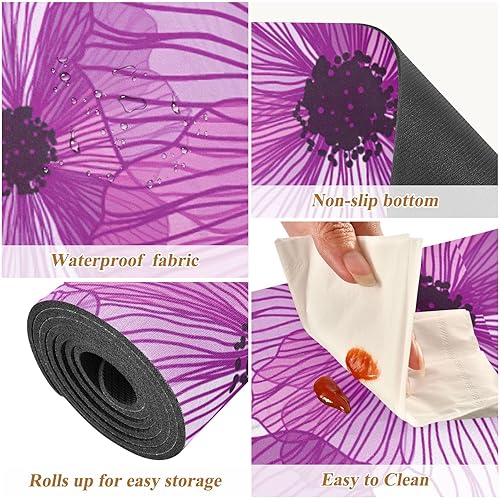 Miniatura 3 de Salvamanteles cuadrados florales retro románticos para platos calientes, tapete de encimera resistente al calor y camino de mesa al aire libre