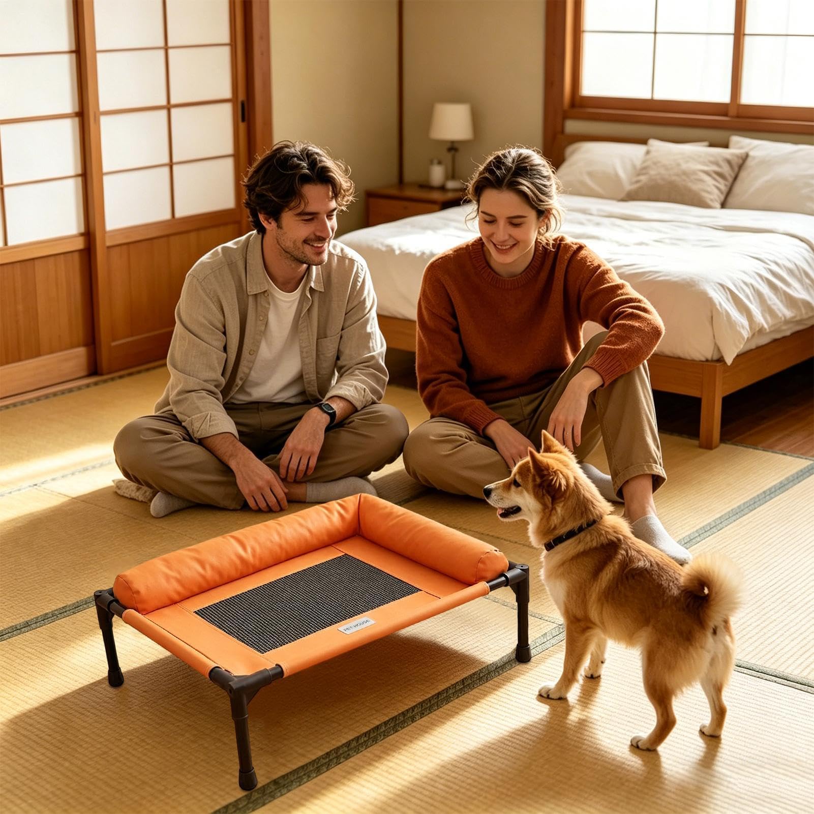 Cama Exterior para Perros Elevado para Descanso de Mascotas | Cama Transpirable de en exteriores, acampada, dormitorio, patio, interior, patio trasero, playa, salón, balcón, perros y