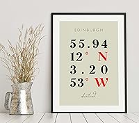 Vista 6 de Mapa de Edimburgo, Escocia, Coordenadas Multilíneas de Colores (24x36)