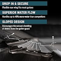 Vista 7 de GUTTERHAWK - Protector de canalón, 48 pies (nominal), kit de protección de canaleta de aluminio negro con tornillos incluidos. Se adapta a canaletas