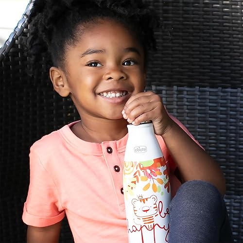 Miniatura 2 de Chicco Botella de agua de acero inoxidable de doble pared aislada al vacío, 17 onzas, acero inoxidable de grado alimenticio, apertura de boca ancha,