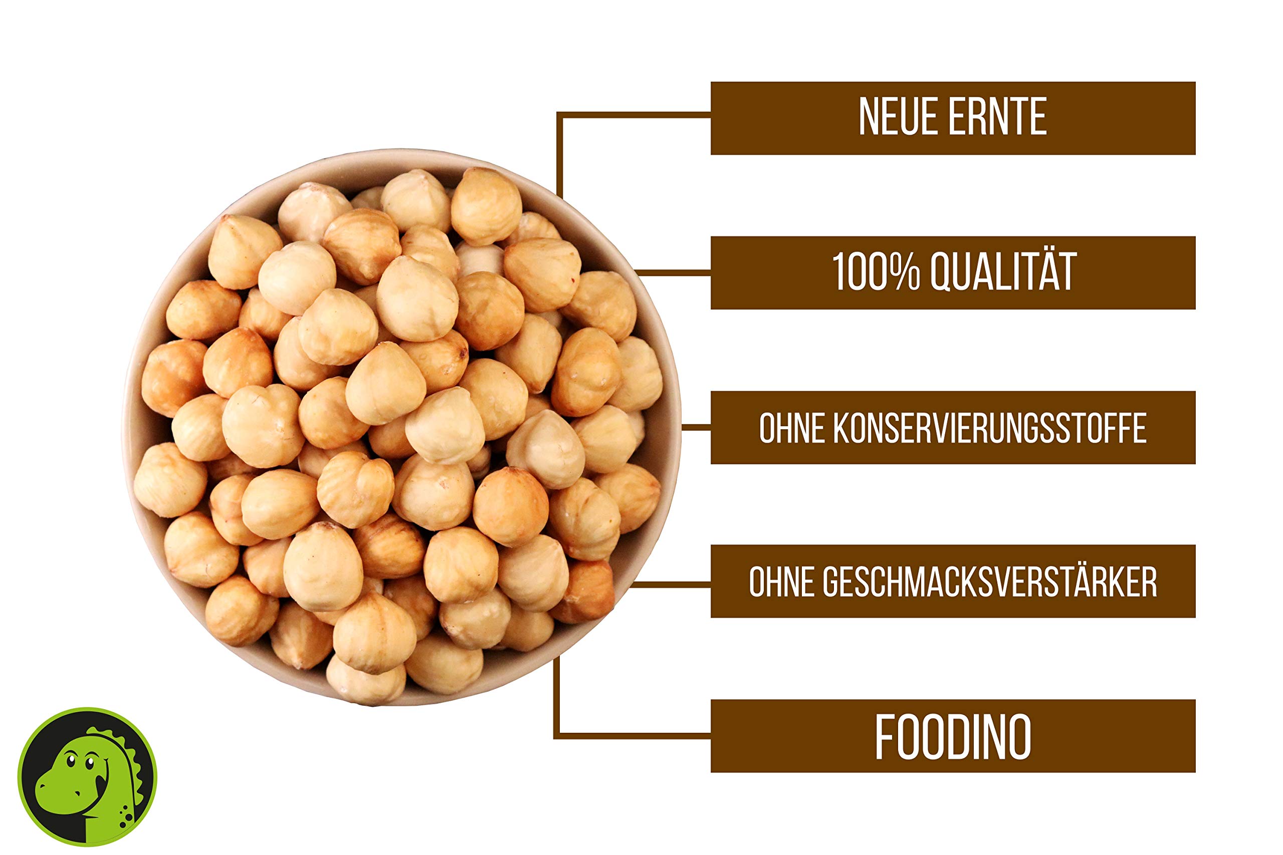 FOODINO 5kg Haselnüsse geröstet ohne Haut ungesalzen ungeschwefelt ganz