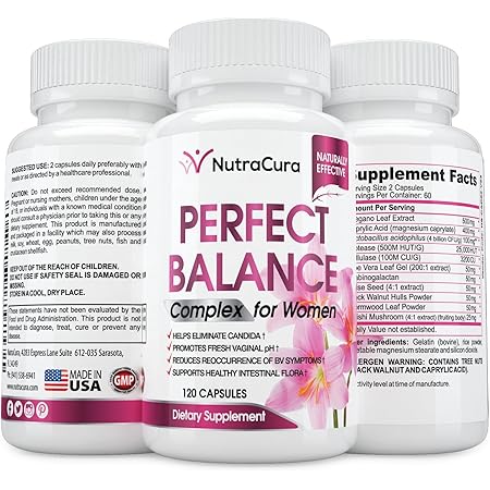 Amazon Com Perfect Balance Complex For Women Vaginal Health Dietary Supplement Candida Support Promotes Fresh Vaginal Ph 1 Capsules Health Household