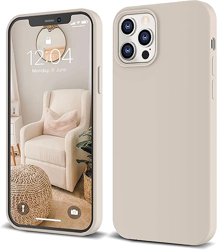 IceSword Funda para iPhone 12 y iPhone 12 Pro de 6.1 pulgadas (2020), funda de silicona lĂquida, paño de microfibra suave, beige claro mate, marrĂłn IceSword Funda para iPhone 12 y iPhone 12 Pro de 6.1 pulgadas (2020), funda de silicona lĂquida, paño de microfibra suave, beige claro mate, marrĂłn